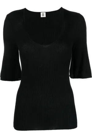 By Malene Birger Ribstrikket T-shirt med rund hals