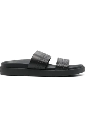 Calvin Klein Lædersandaler med præget logo