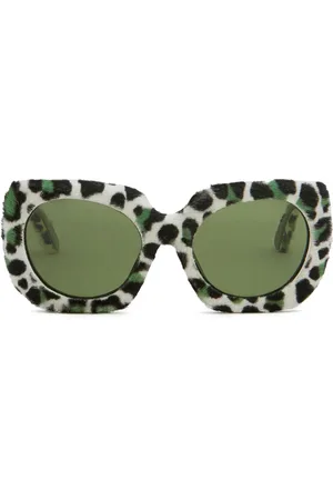 Marni Oversize solbriller med leopardtryk