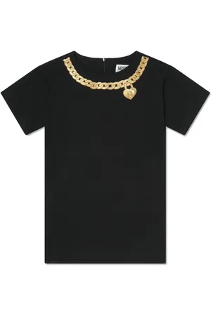 Moschino T-shirt-kjole med halskæde-tryk