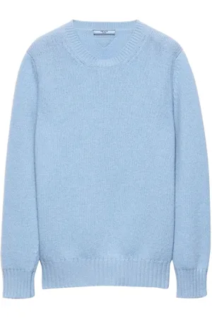 Prada Sweater i uld og kashmir med rund hals
