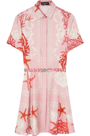 VERSACE Barocco Sea skjortekjole i silke