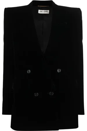 Saint Laurent Blazer med velour-finish og spidsrevers