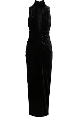 Alessandra Rich Velour-kjole med ruche-detalje
