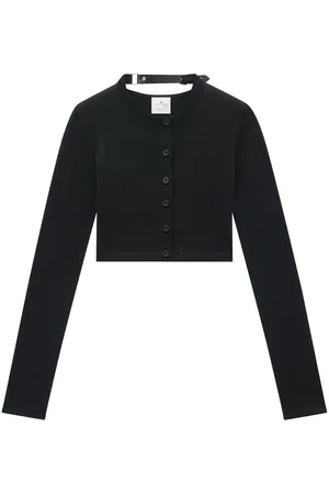 Courrèges Cropped finstrikket cardigan