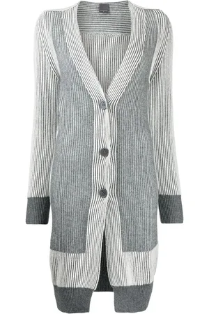 LORENA ANTONIAZZI Ribstrikket frakke med colourblocking