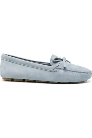 Prada Loafers i ruskind med emalje-logo