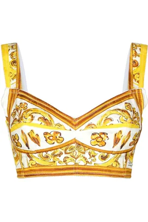 Dolce & Gabbana Cropped top med Majolica-tryk