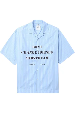 OAMC T-shirt med slogantryk og striber