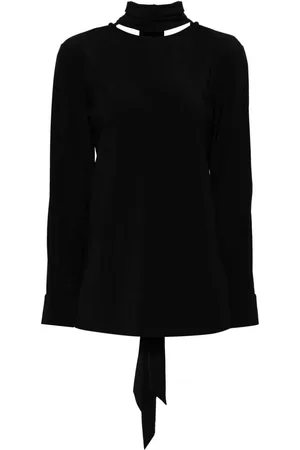 Helmut Lang Silkebluse med aftageligt tørklæde