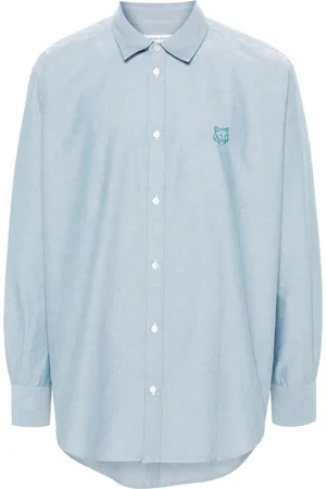 Maison Kitsuné Skjorte med Contour Fox Head-broderi