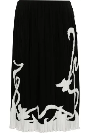 Lanvin Tofarvet plisseret nederdel