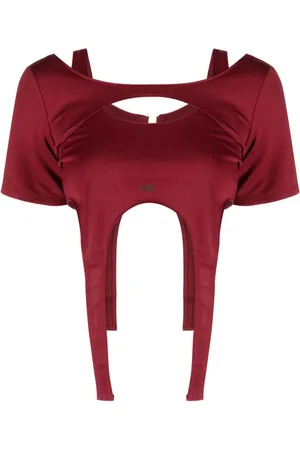 HELIOT EMIL Cropped asymmetrisk T-shirt