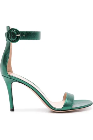 Gianvito Rossi Portofino 85mm sandaler med metallisk læder