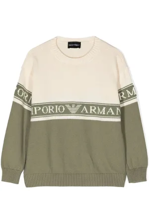 Emporio Armani Trøje med intarsiastrikket logo