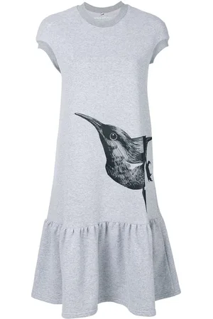 Ioana Ciolacu T-shirt-kjole med fugletryk