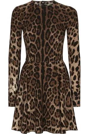 Dolce & Gabbana Kort kjole med leopardtryk
