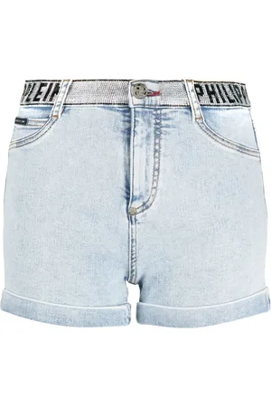 Philipp Plein Denimshorts med logoudsmykning