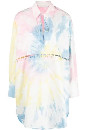 Palm Angels Skjortekjole med batiktryk
