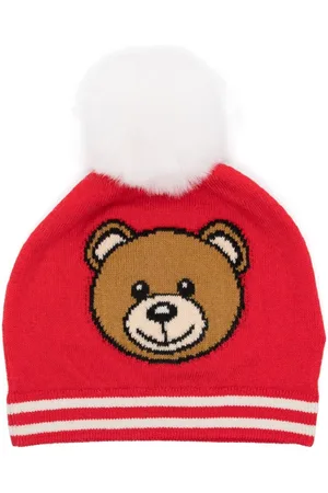 Moschino Intarsiastrikket hue med logo