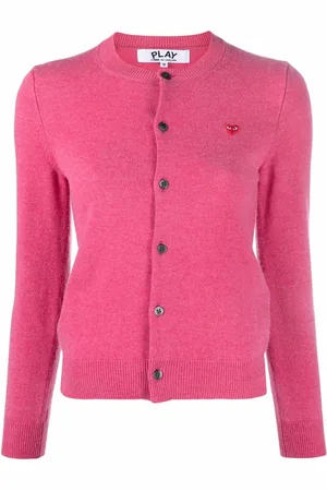Comme des Garçons Finstrikket cardigan med logomærke