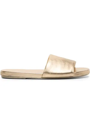 MARSÈLL Spanciata sandaler i læder med metallisk finish