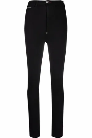 Philipp Plein Denim-leggings med super høj talje