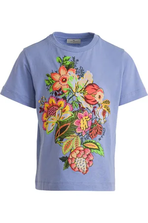 Etro T-shirt med blomsterbroderi