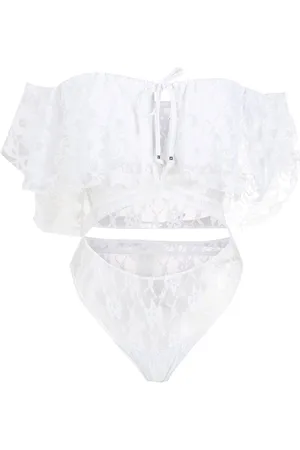 AMIR SLAMA Blonde-body med off-shoulder-snit