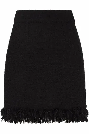 Dolce & Gabbana Bouclé-nederdel med flæser