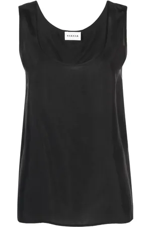 P.A.R.O.S.H. Tanktop i silke med U-hals