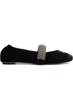 ALEXANDRE BIRMAN Camila ballet-pumps i velour med krystalrem