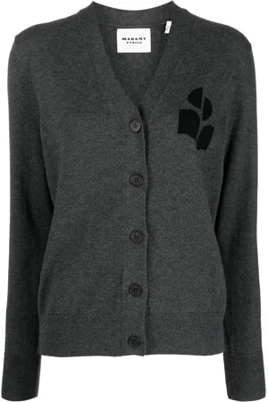 Marant Etoile Intarsiastrikket Karin cardigan med logo
