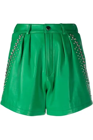 Philipp Plein Lædershorts med rhinstenudsmykning