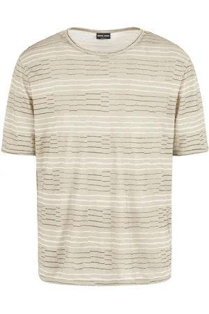 Giorgio Armani T-shirt i hør med striber