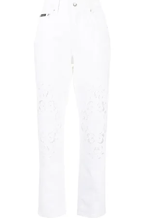 Dolce & Gabbana Bukser med lige ben og blondedetalje