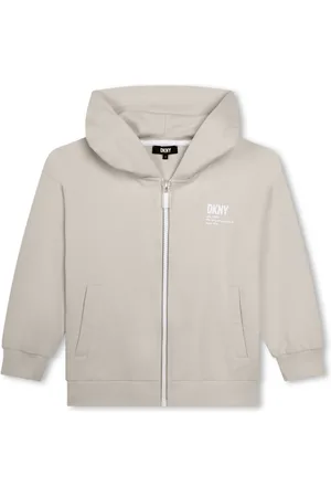 DKNY Hættetrøje med logotryk og lynlås