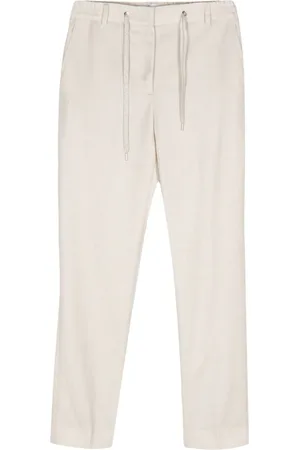 ELEVENTY Chambray-bukser i lurex med smal pasform