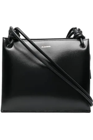 Jil Sander Skuldertaske i læder med logostempel