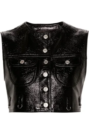 Courrèges Cropped vest i imiteret læder