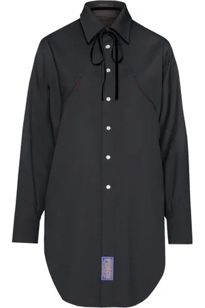 Maison Margiela Pendleton vendbar skjorte i uld