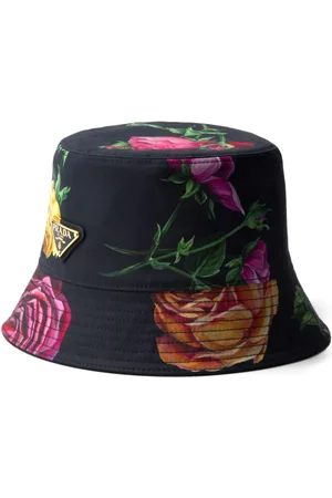 Prada Vendbar bøllehat med blomstertryk