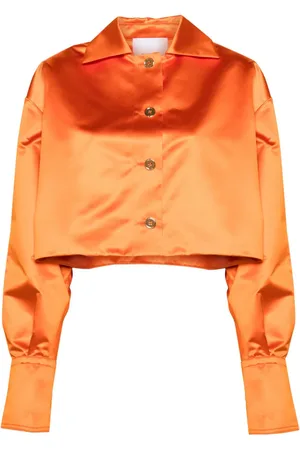 Patou Cropped skjortejakke i satin