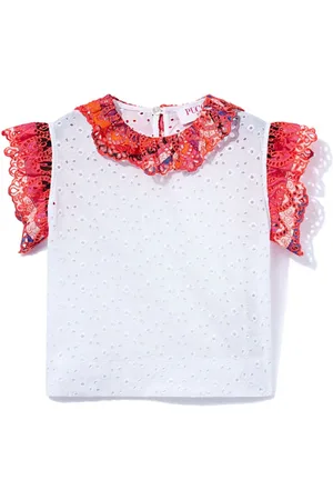 PUCCI Junior Bluse med broderie-anglaise