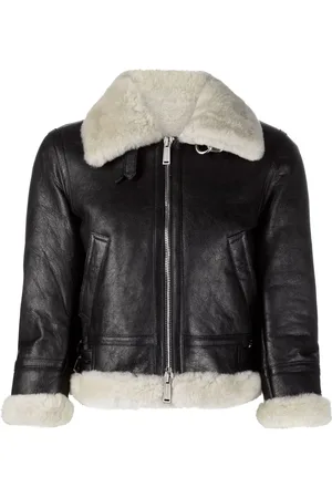 Dsquared2 Cropped lammeskindsjakke