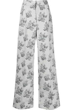 Maison Kitsuné Bukser i blomster-jacquard med lige ben
