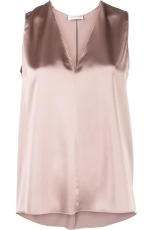 BLANCA Tanktop i satin med V-hals