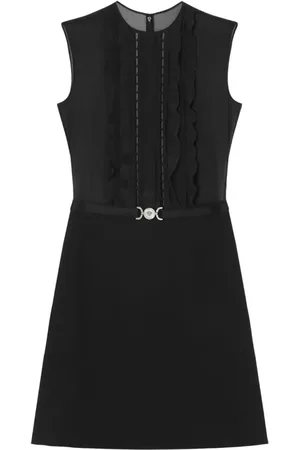 VERSACE Kort kjole i georgette-silke med A-snit