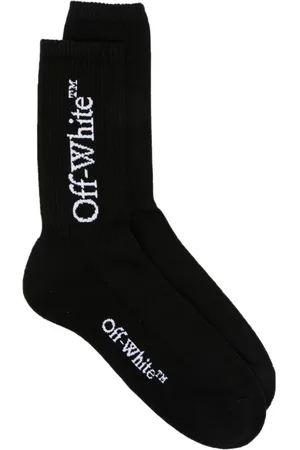 OFF-WHITE Intarsia-strikkede Bookish strømper med logo