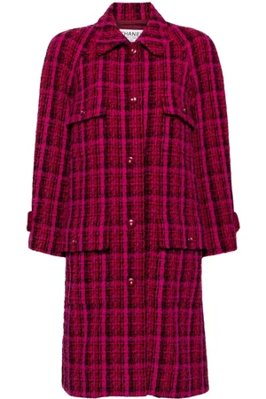 CHANEL Ternet tweed-frakke med raglanærmer fra 1995
